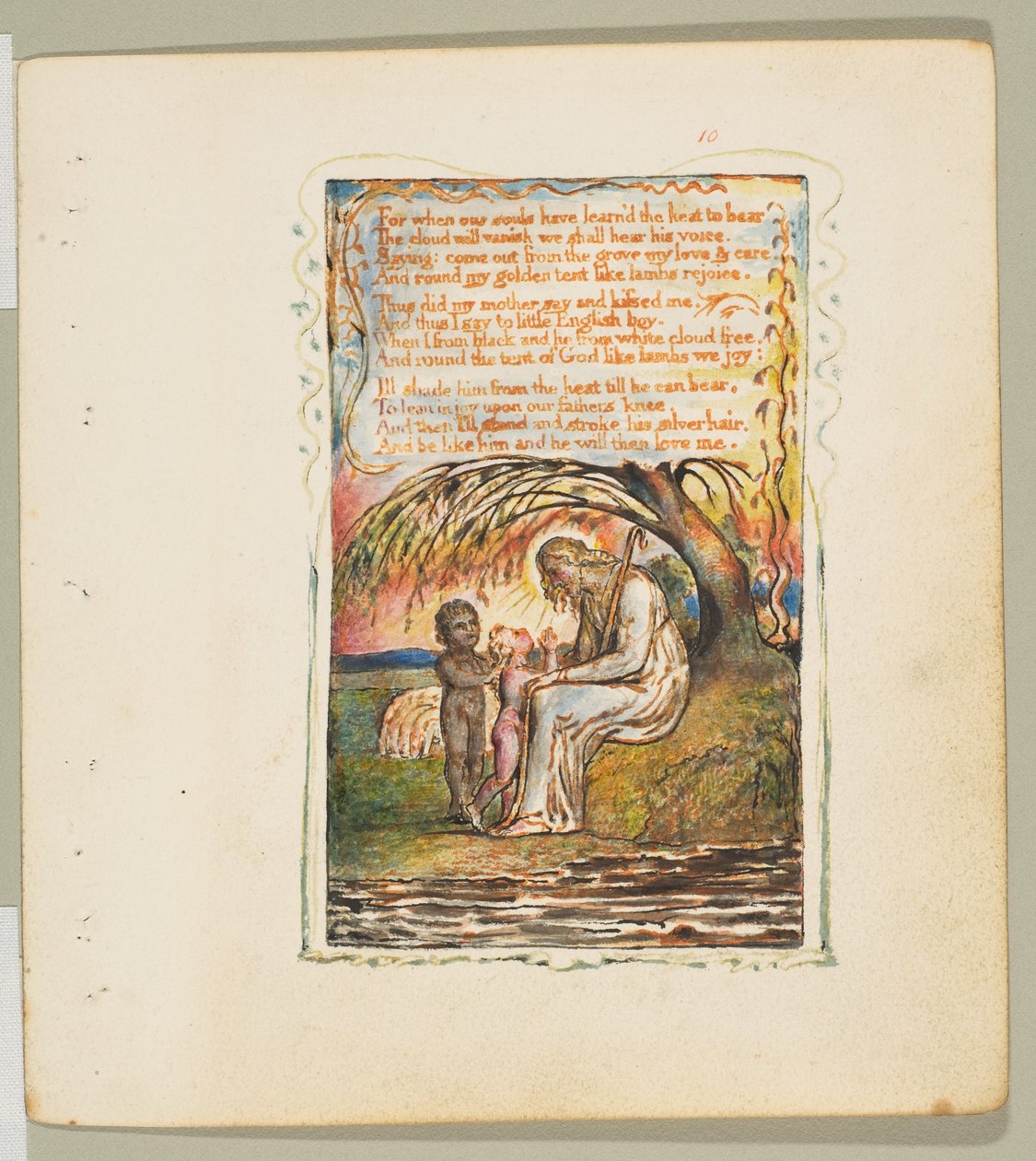 Songs of Innocence and of Experience: Little Black Boy andra tallrik, ca. 1825. av William Blake
