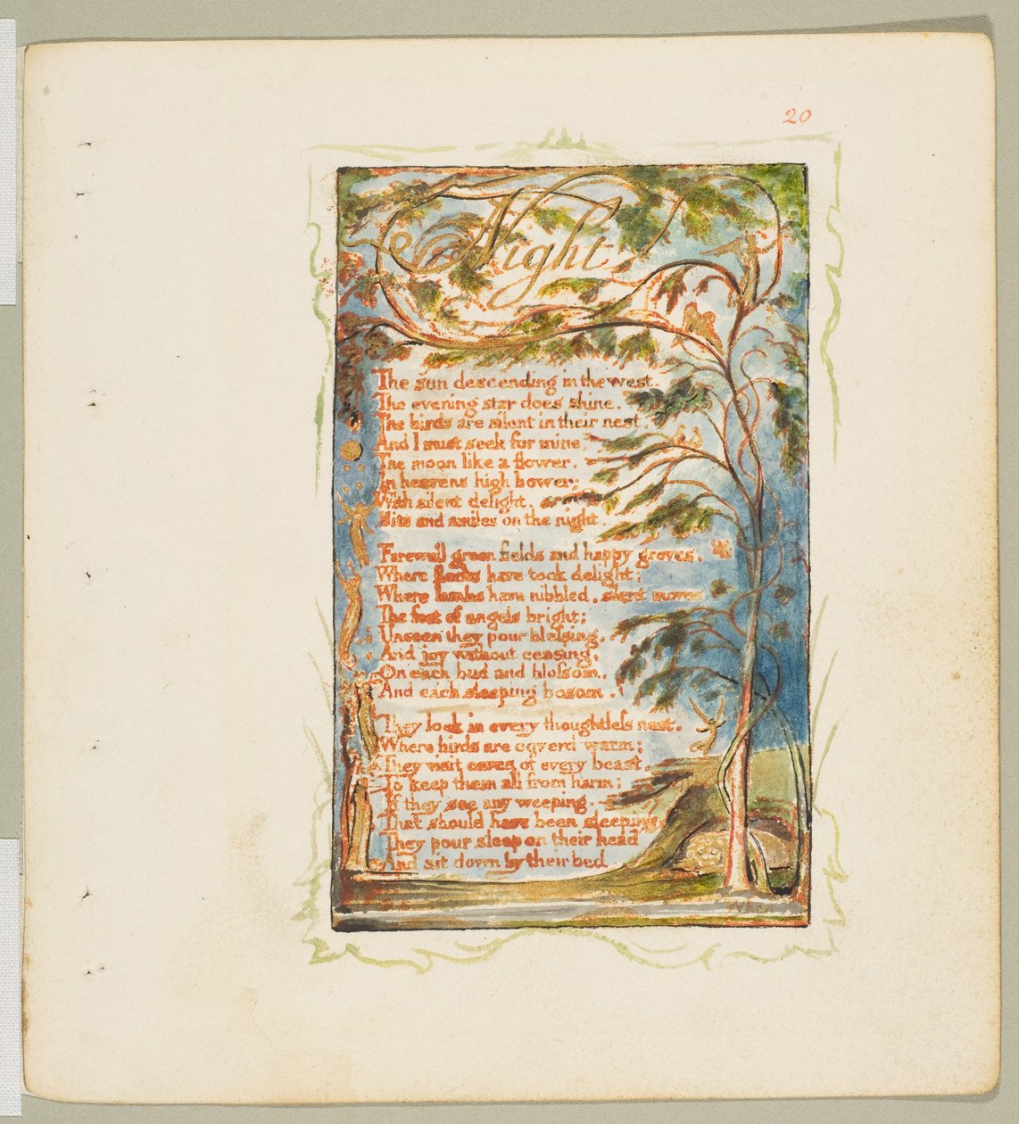 Sånger om oskuld och erfarenhet: Natt, ca. 1825. av William Blake