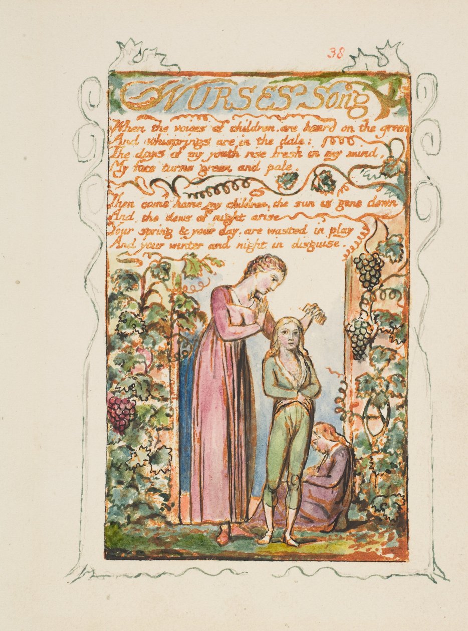 Sånger om oskuld och erfarenhet: Nurses Song, ca. 1825. av William Blake