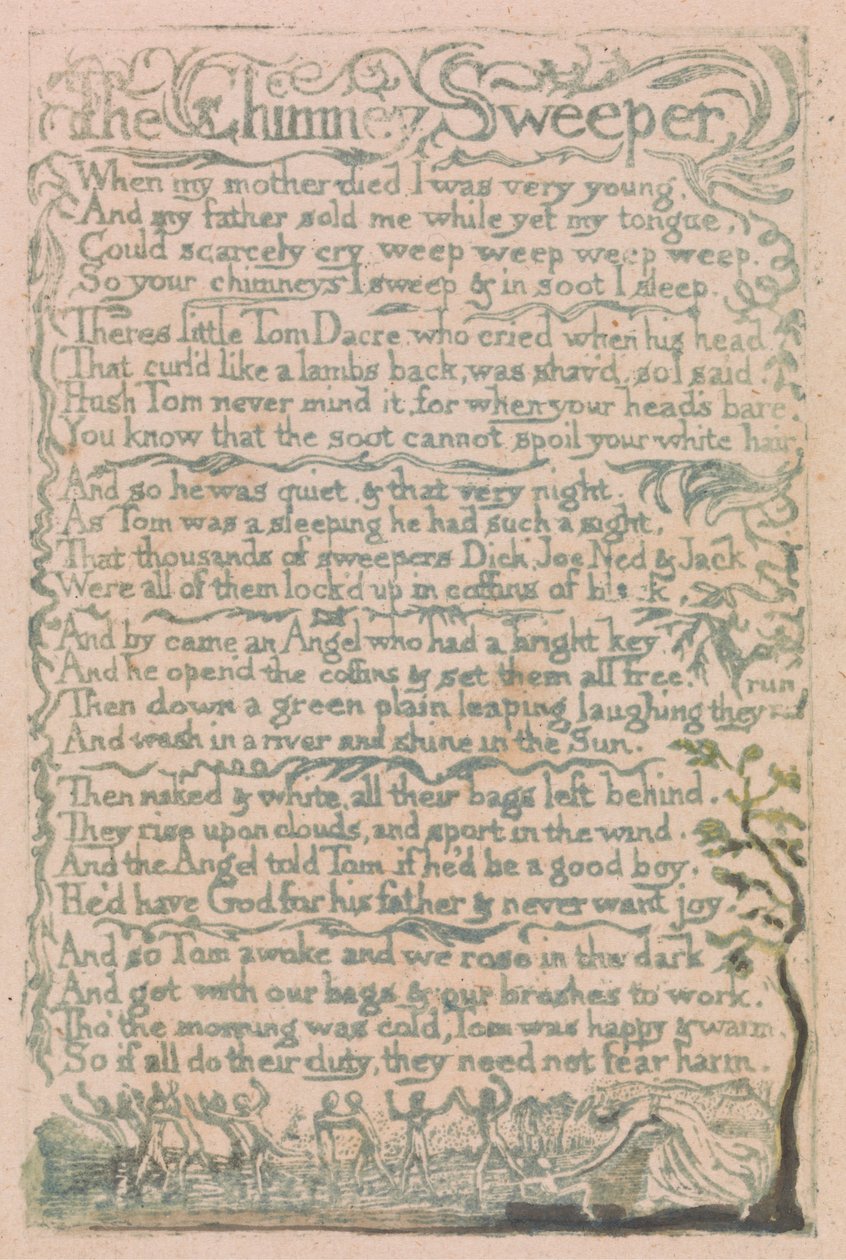 Songs of Innocence and of Experience, Plate 10, "The Chimney Sweeper" (Bentley 12) av William Blake