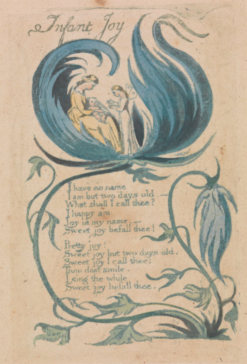 Songs of Innocence and of Experience, tavla 28, "Infant Joy" (Bentley 25) av William Blake