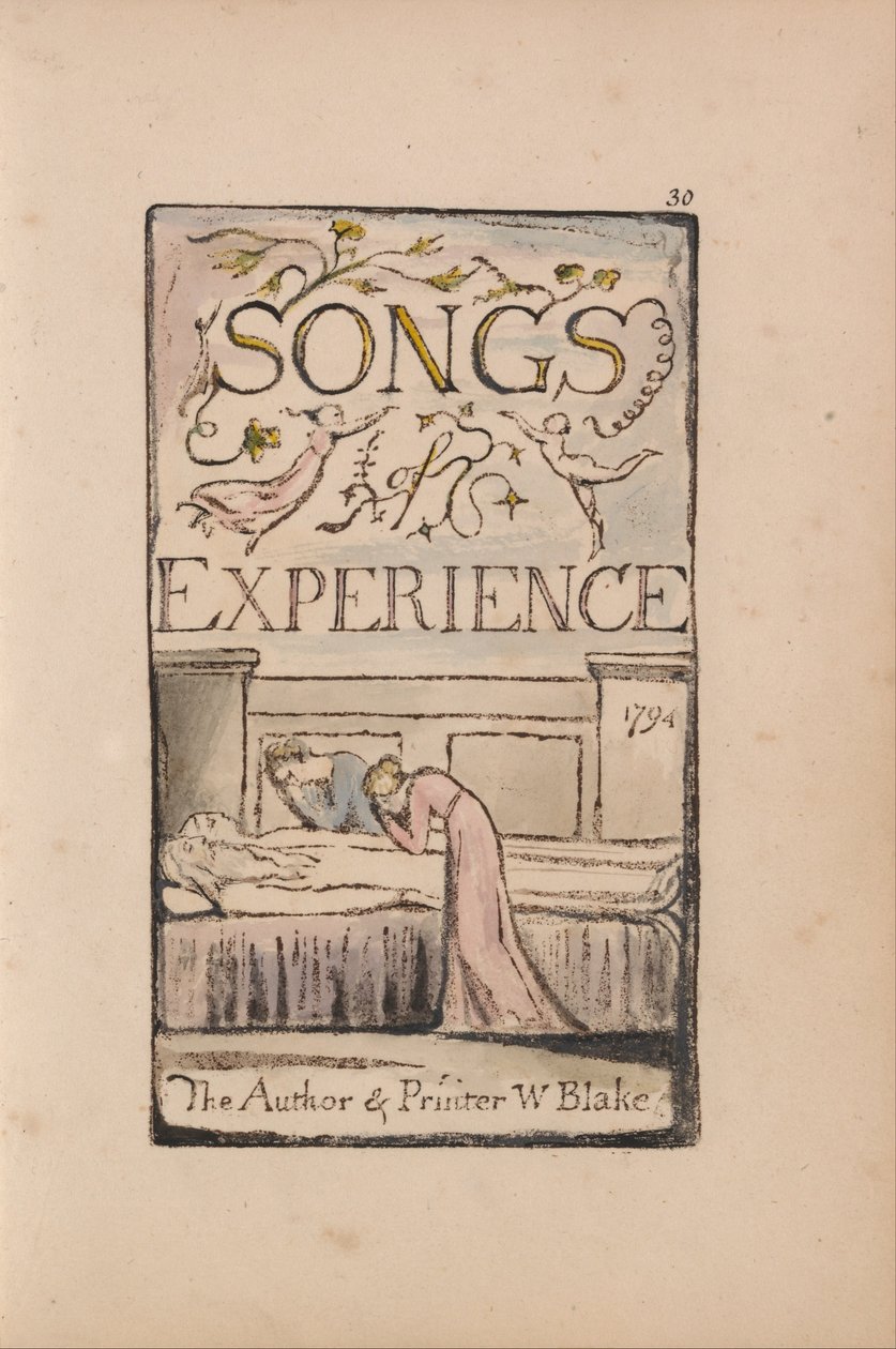 Songs of Innocence and of Experience, Plate 30, Experience Titelsida (Bentley 29) av William Blake
