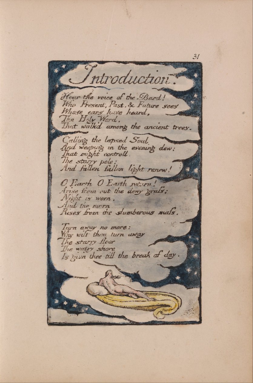 Songs of Innocence and of Experience, tallrik 31, introduktion (Bentley 30) av William Blake