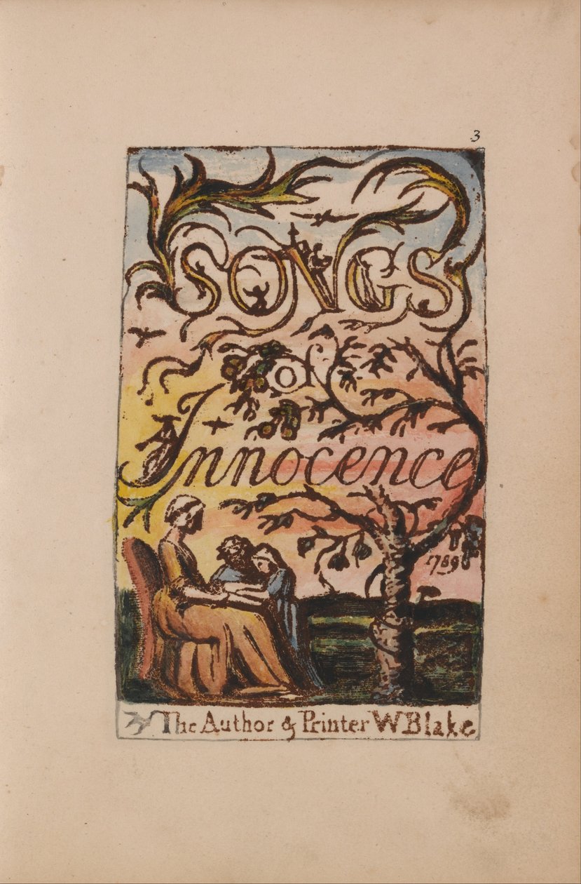 Songs of Innocence and of Experience, Plate 3, Innocence Titelsida (Bentley 3) av William Blake