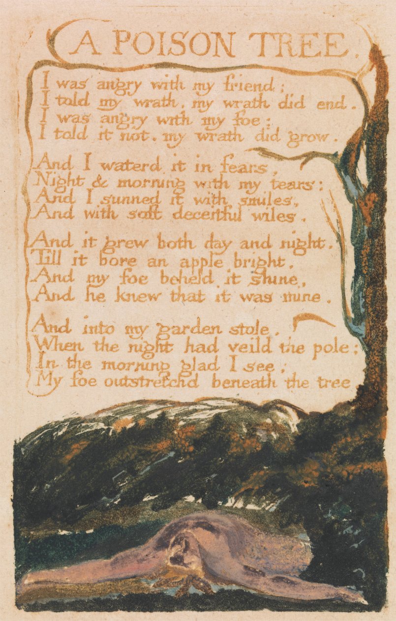 無垢と経験の歌、プレート41、「毒の木」（ベントレー49）スウェーデン語 av William Blake