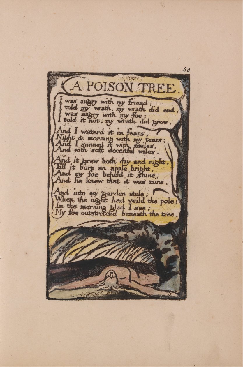 Songs of Innocence and of Experience, Plate 50, A Poison Tree (Bentley 49) av William Blake