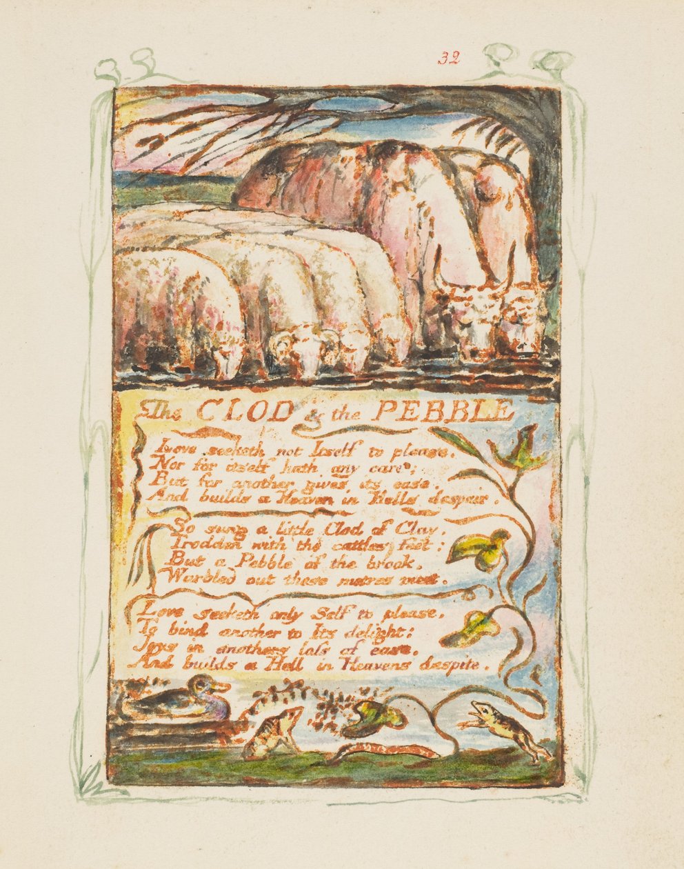 Sånger om oskuld och erfarenhet: The Clod and the Pebble, ca. 1825. av William Blake