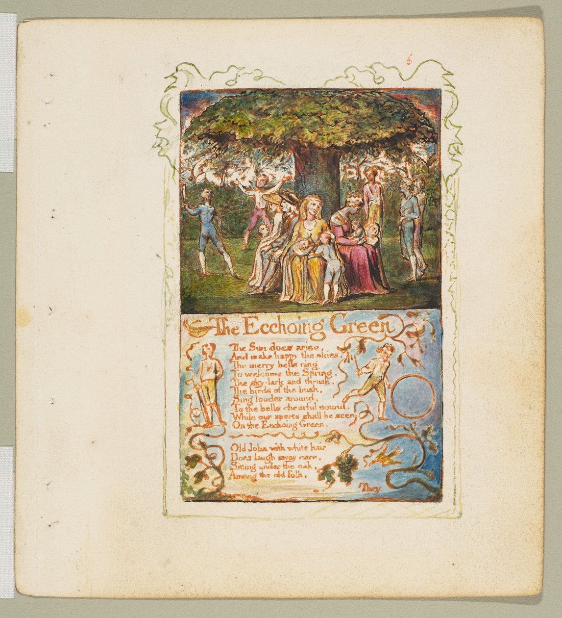 Songs of Innocence and Experience: The Echoing Green, ca. 1825. av William Blake
