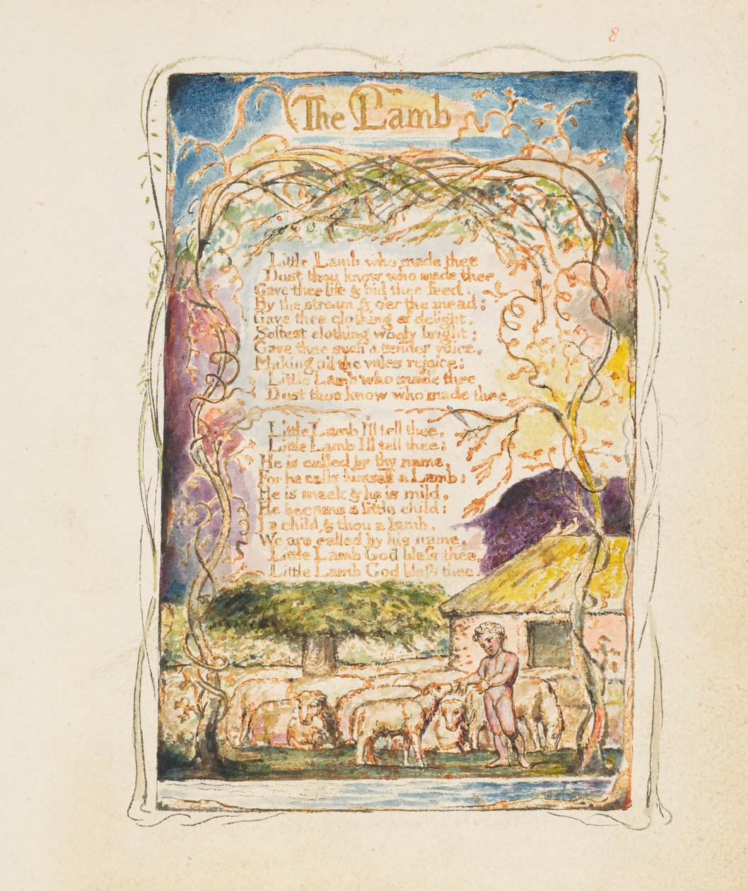 Sånger om oskuld och erfarenhet: Lammet, ca. 1825. av William Blake