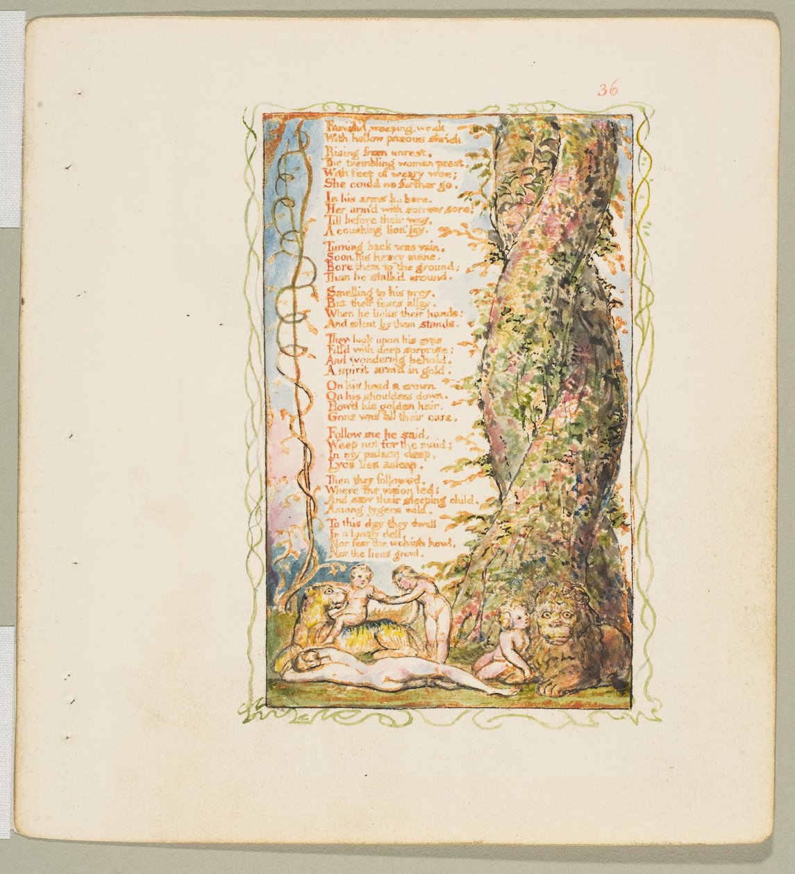 Songs of Innocence and Experience: The Little Girl Found andra plattan, ca. 1825. av William Blake