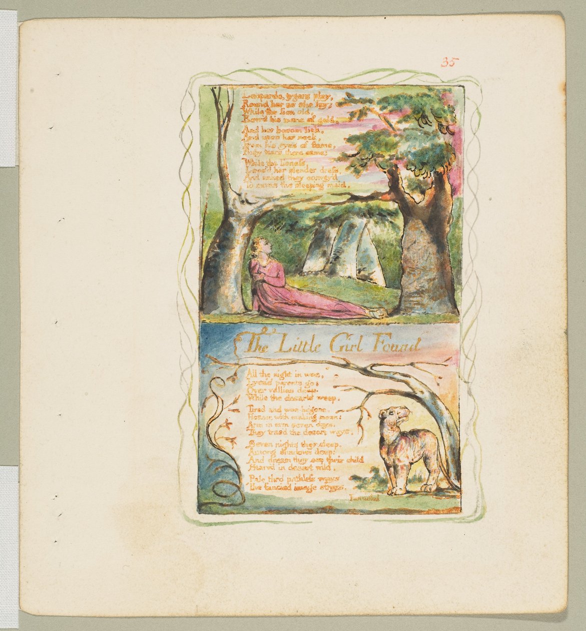 Songs of Innocence and Experience: The Little Girl Lost The Little Girl Found, ca. 1825. av William Blake