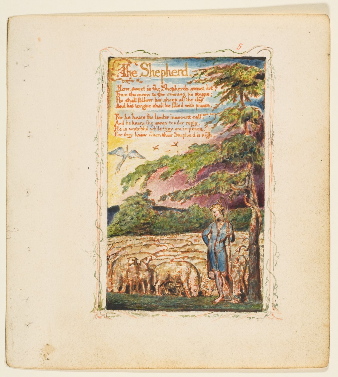 Sånger om oskuld och erfarenhet: Herden, ca. 1825. av William Blake