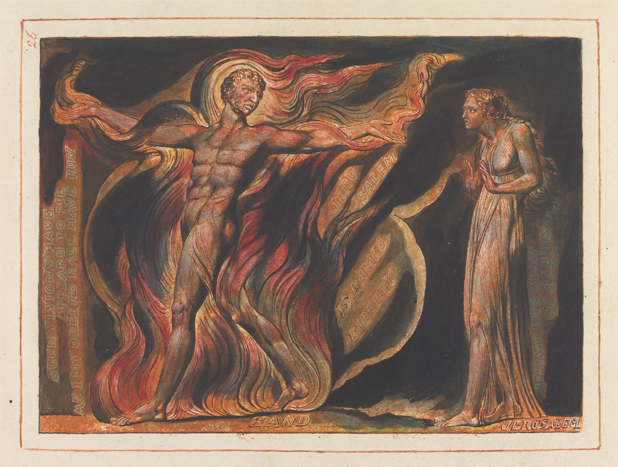 "Sådana syner har uppenbarat sig för mig..."; Kapitel 2, frontispice (plansch 26) av William Blake