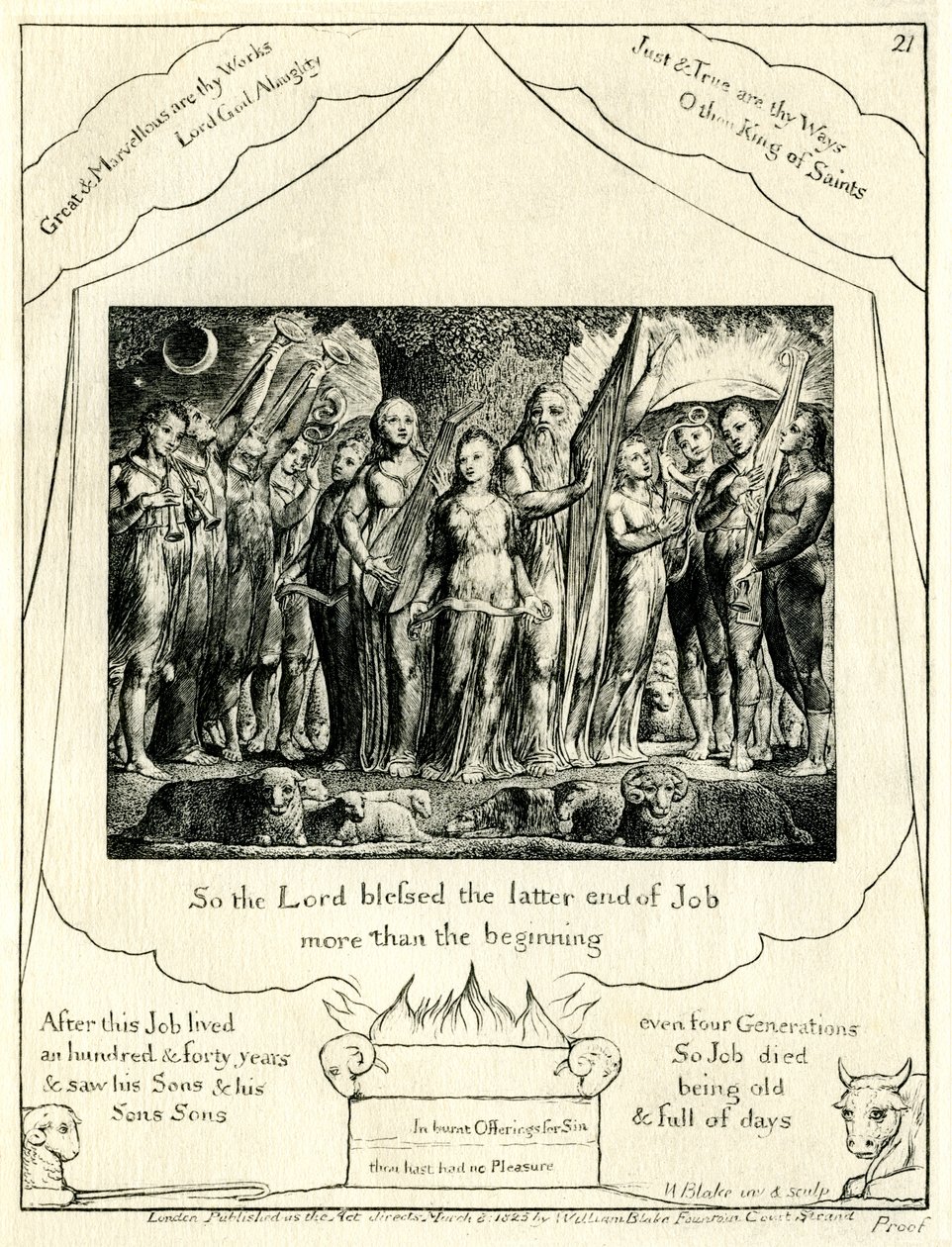 Jobs bok 42:12 illustrerad av William Blake av William Blake