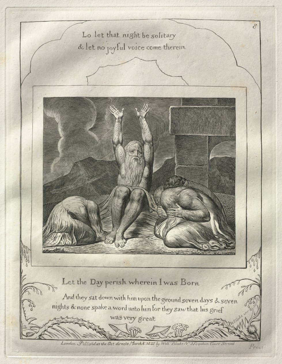 Jobs bok: Nr 8, Låt dagen förgås då jag föddes av William Blake