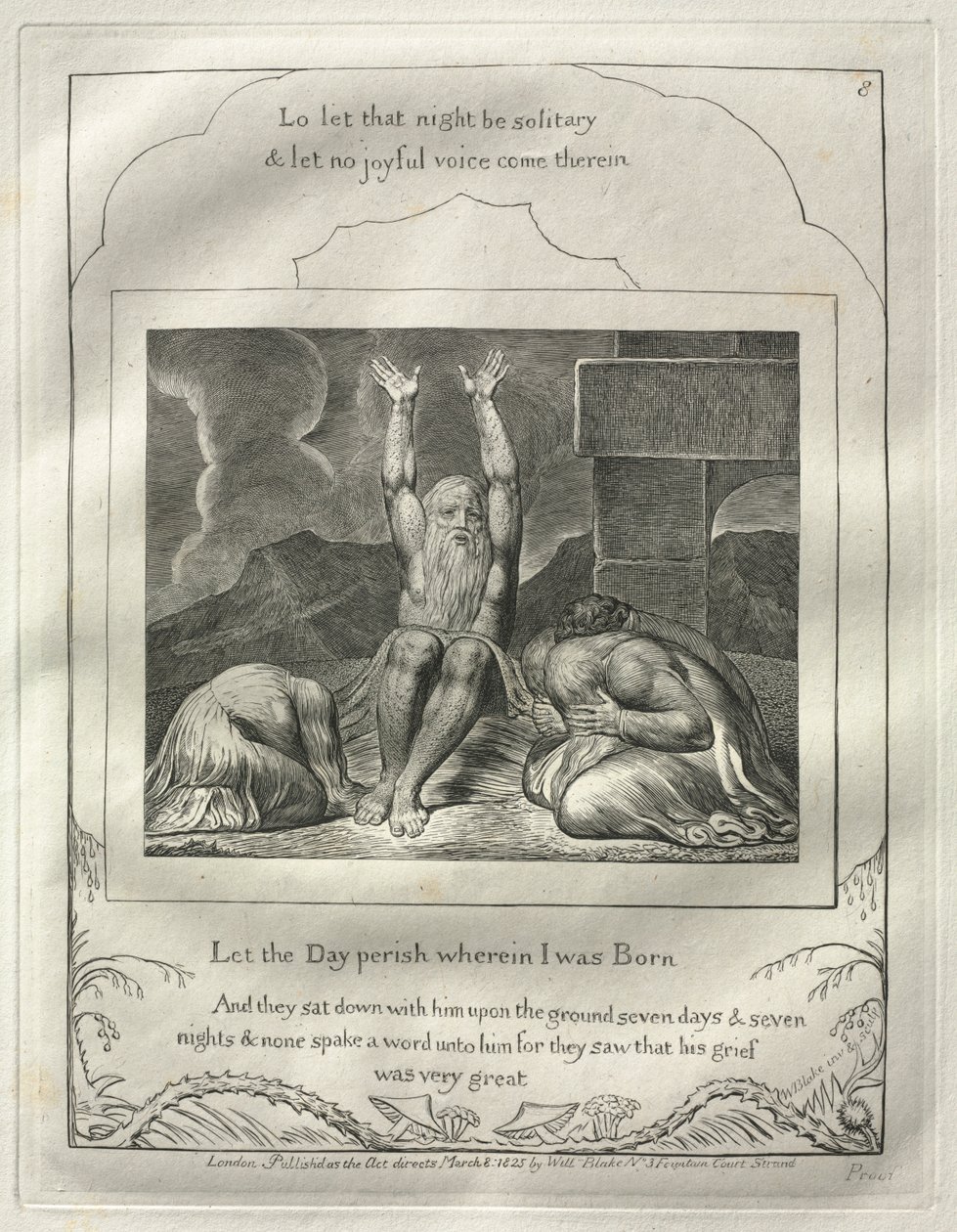 Jobs bok: nr 8, Låt dagen förgås där jag föddes, 1825. av William Blake