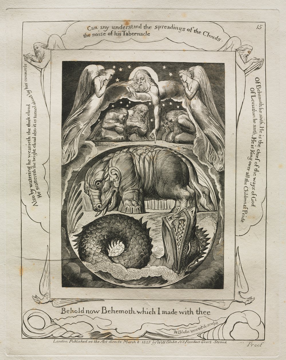 Jobs bok: Pl. 15, Se nu Behemoth som jag gjorde med dig av William Blake