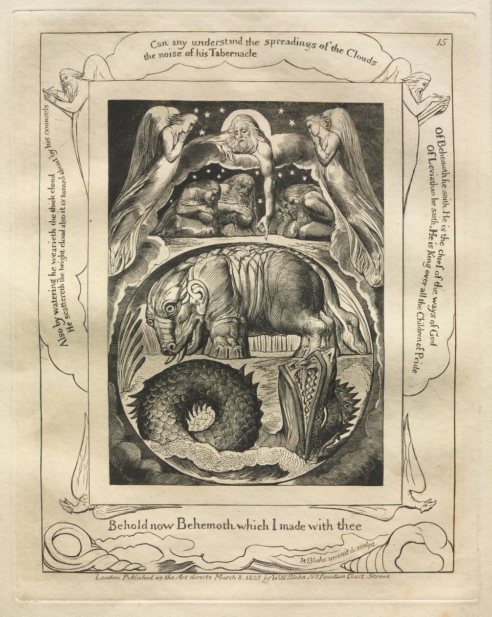 Jobs bok: Pl. 15, Se nu Behemoth som jag gjorde med dig av William Blake