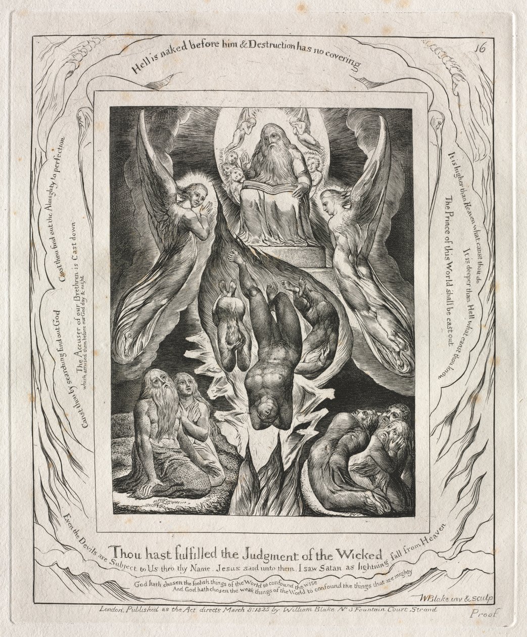 Jobs bok: Pl. 16, Du har fullbordat den ogudaktiges dom av William Blake