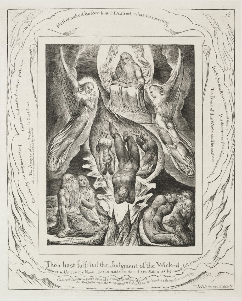 Jobs bok: Pl. 16, Du har fullbordat de ogudaktigas dom av William Blake