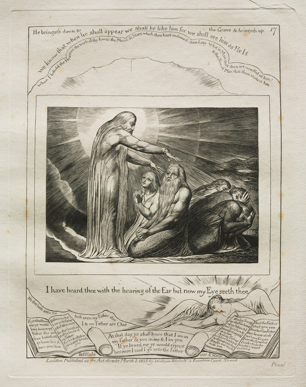 Jobs bok: Pl. 17, jag har hört dig med örat, men nu ser mitt öga dig av William Blake