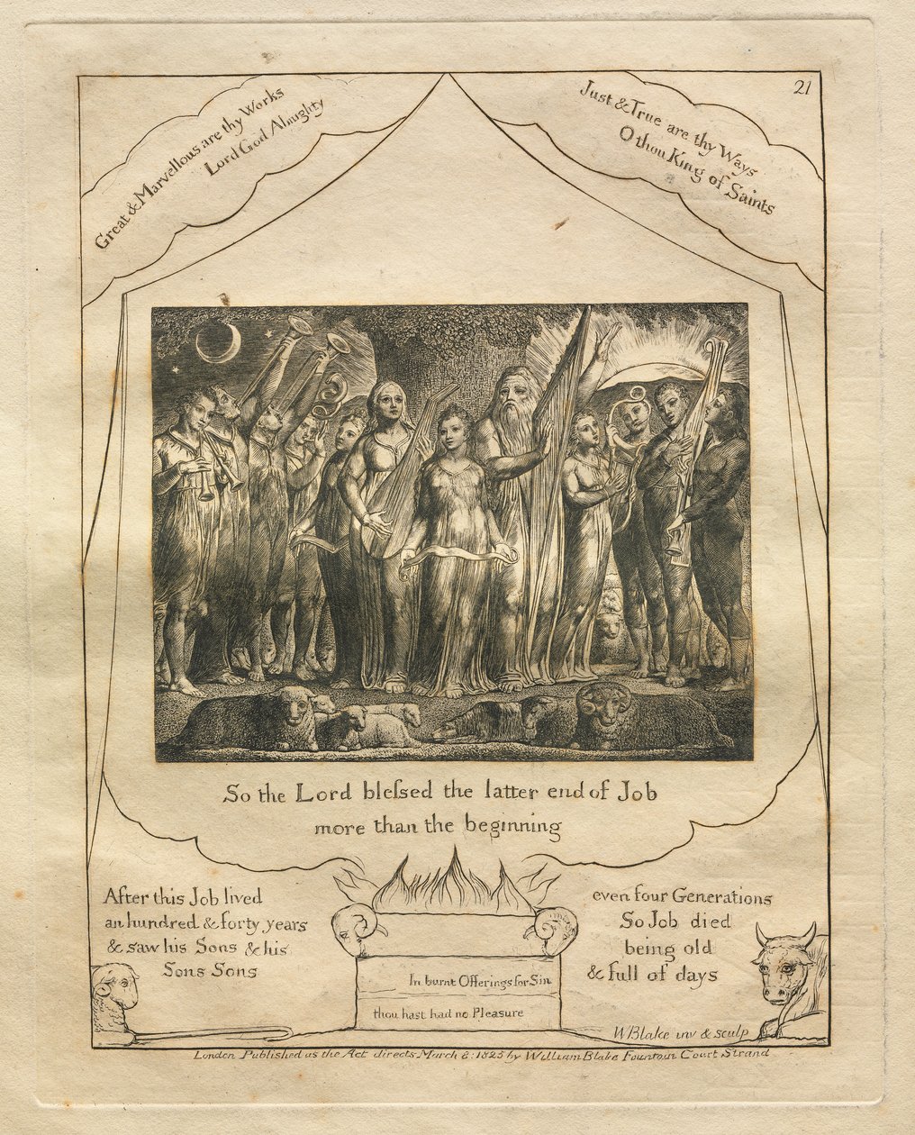 Jobs bok: Pl. 21, Så välsignade Herren Jobs sista ände / mer än början av William Blake