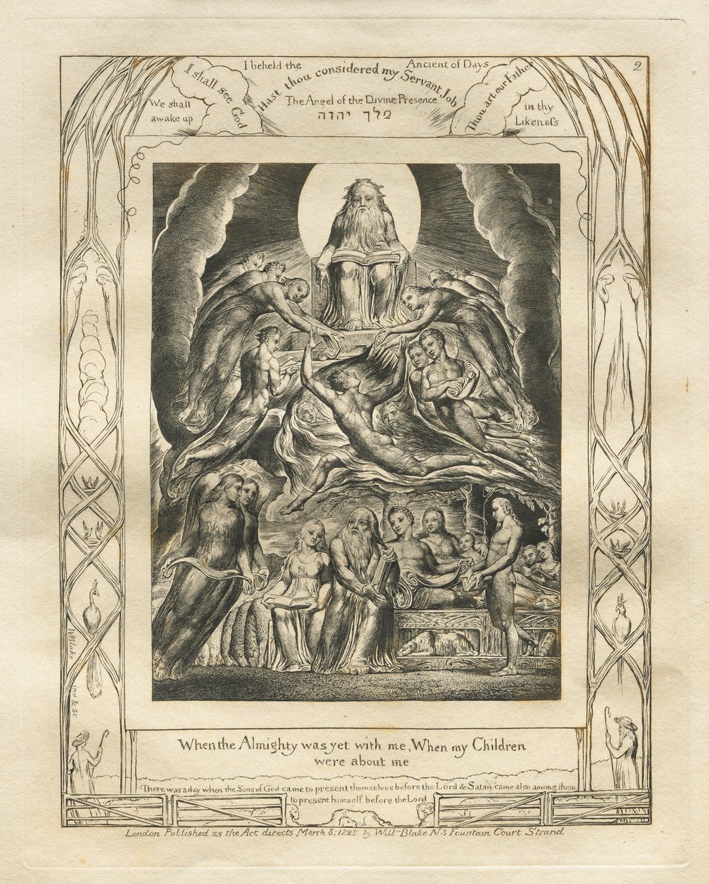 Jobs bok: Pl. 2, När den Allsmäktige ännu var med mig, När mina barn / var omkring mig av William Blake