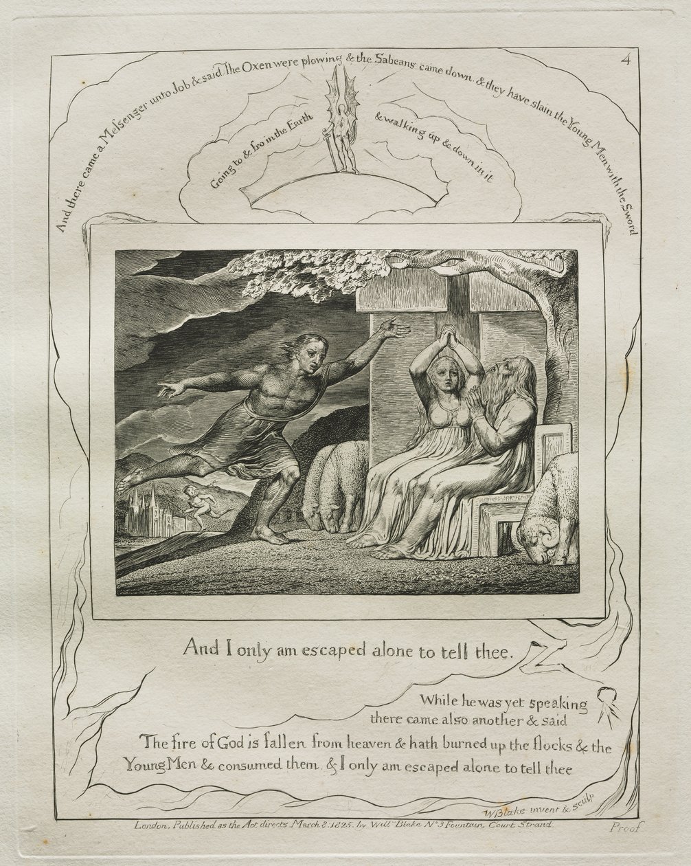 Jobs bok: Pl. 4, Och jag är bara ensam för att berätta för dig av William Blake