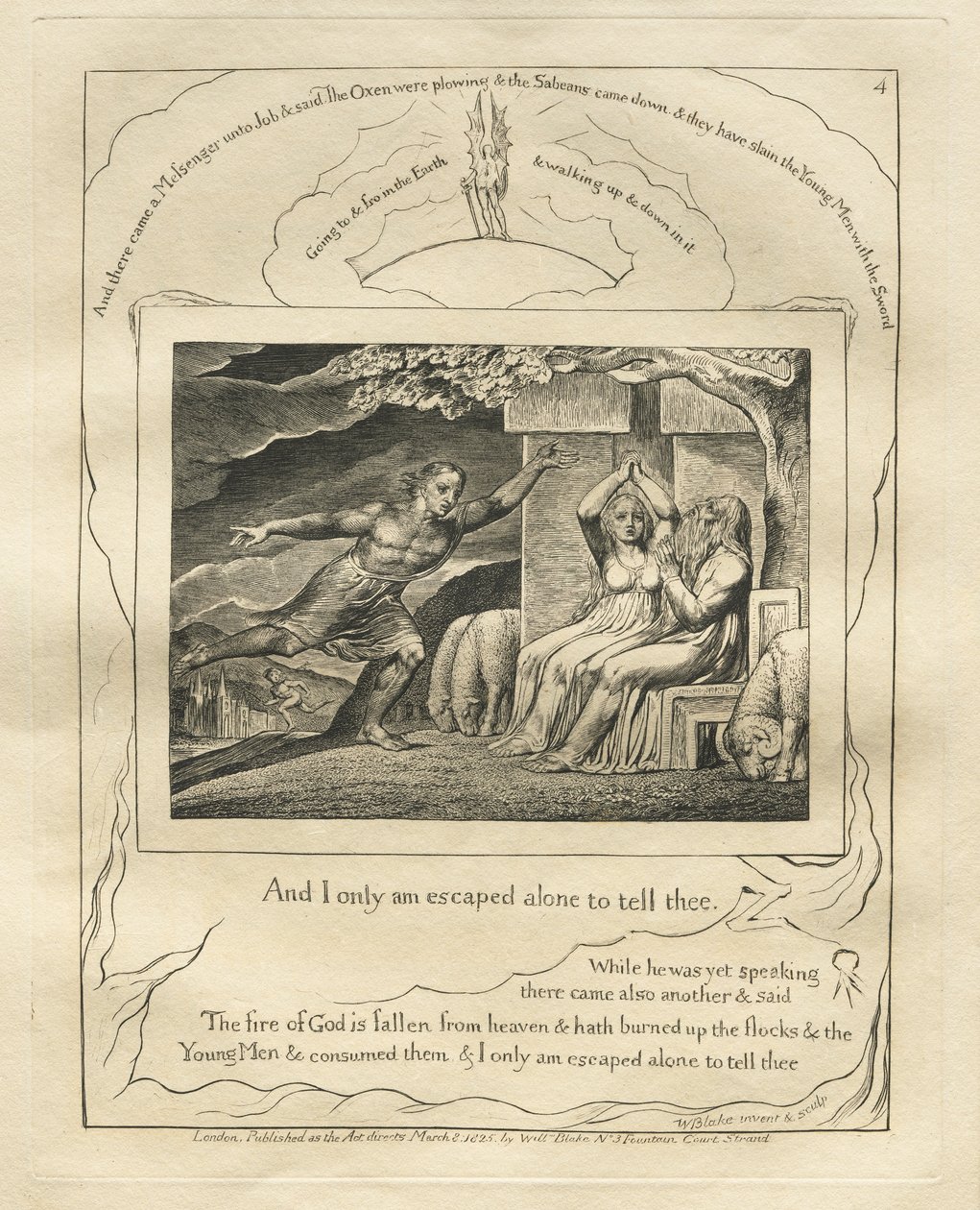 Jobs bok: Pl. 4, Och jag är bara ensam för att berätta för dig av William Blake