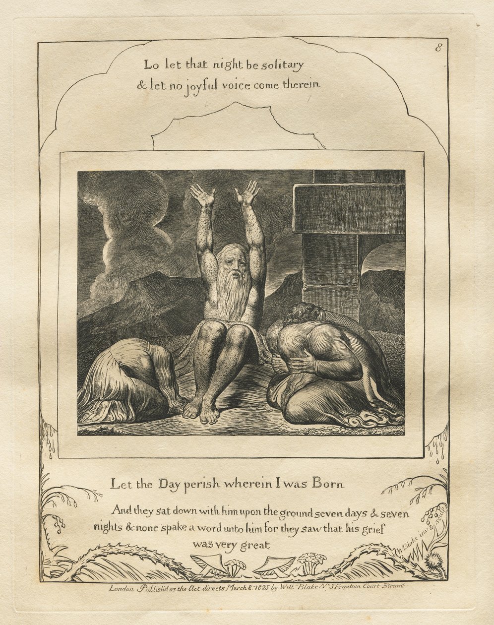 Jobs bok: Pl. 8, Låt dagen förgås då jag föddes av William Blake