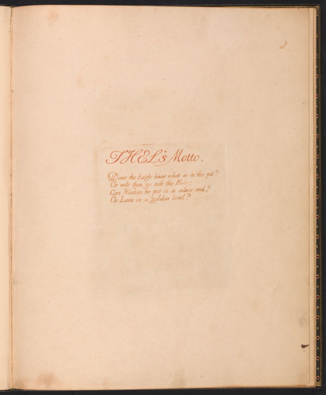 The Book of Thel, tavla 1, Thels motto... av William Blake