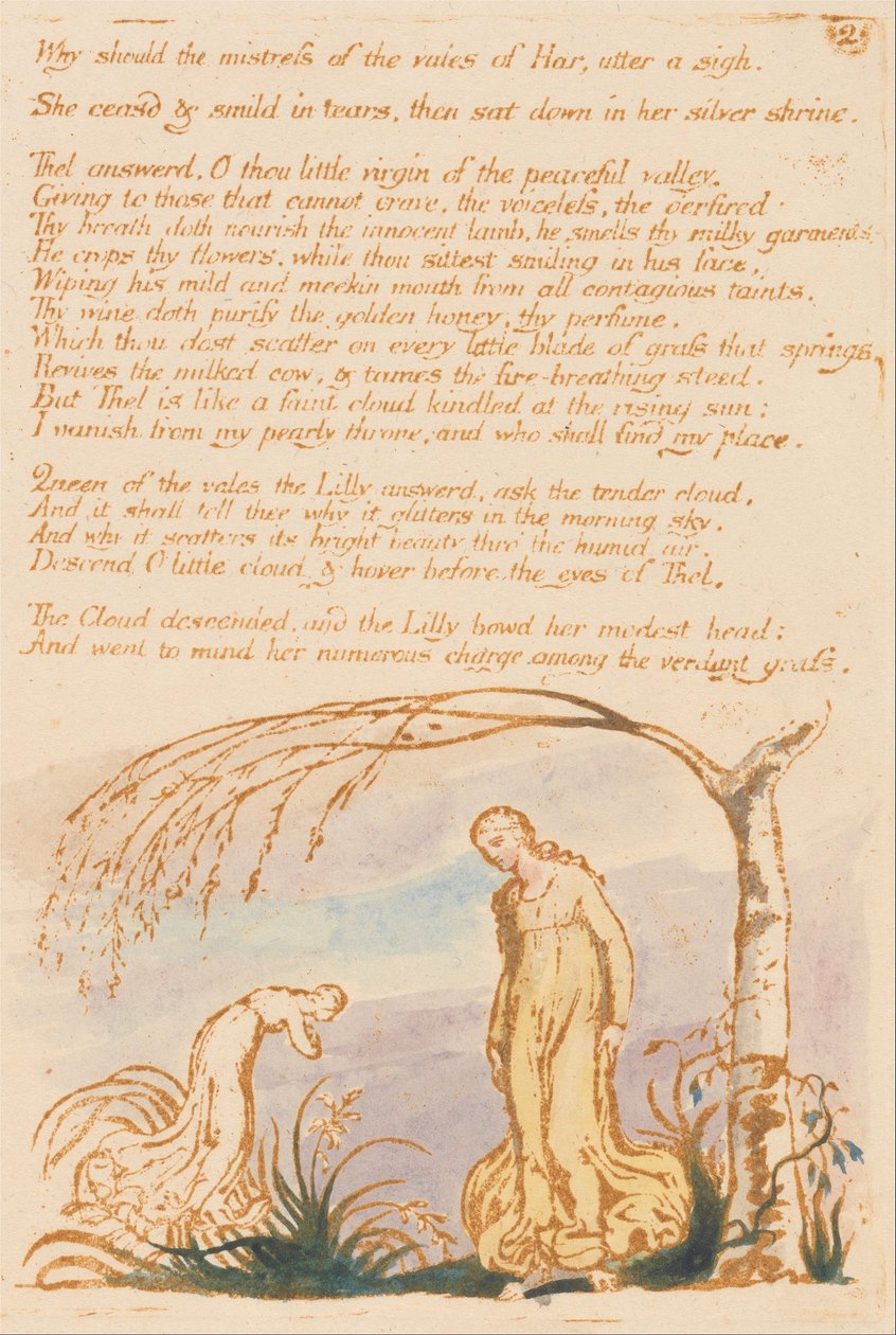 Thelboken, tavla 4, Varför skulle älskarinnan . . . . av William Blake