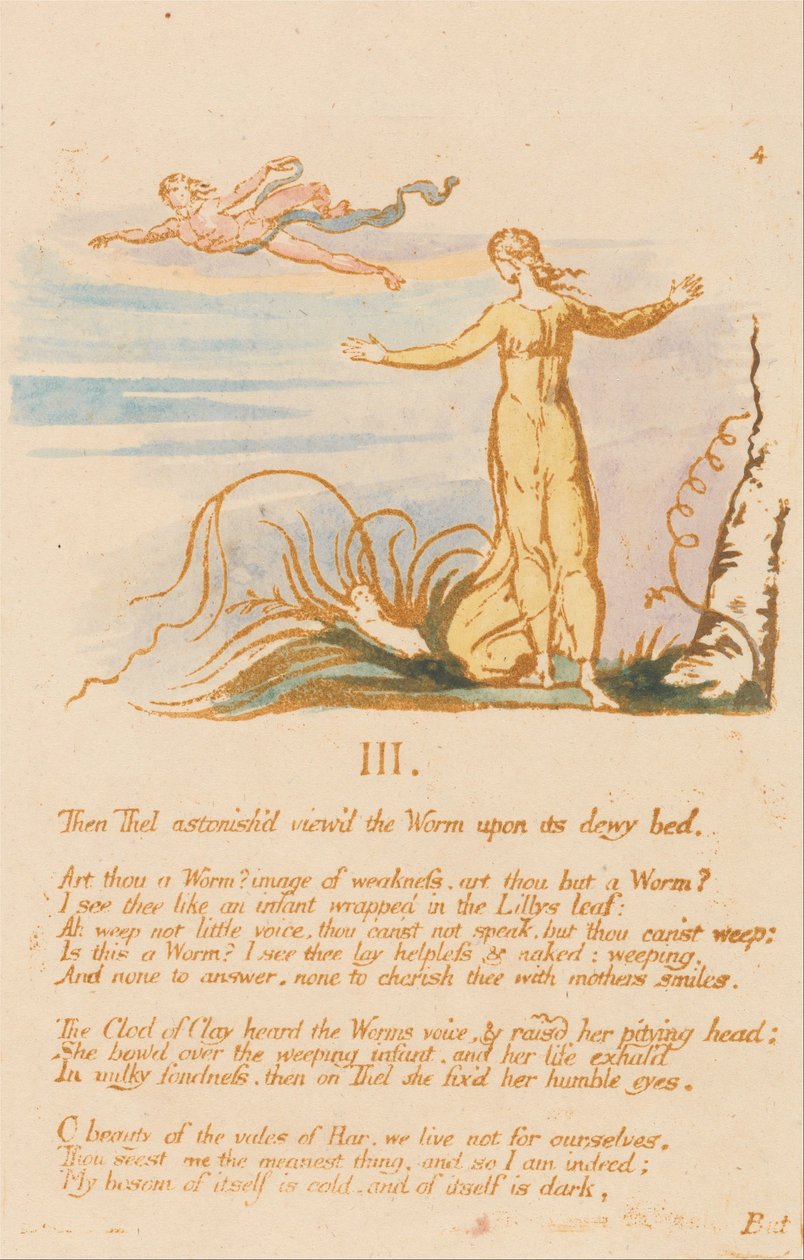 Thel-boken, tavla 6, III. , Då förvånade Thel . . . . av William Blake