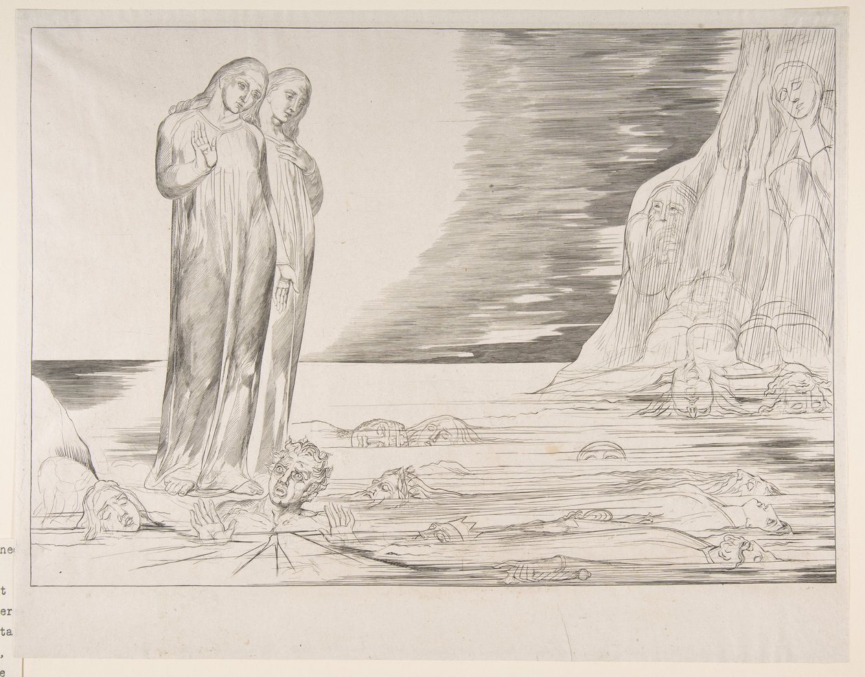 The Circle of Traitors: Dantes Foot Striking Bocca Degli Abbate, från Dantes Infe..., ca. 1825-27. av William Blake