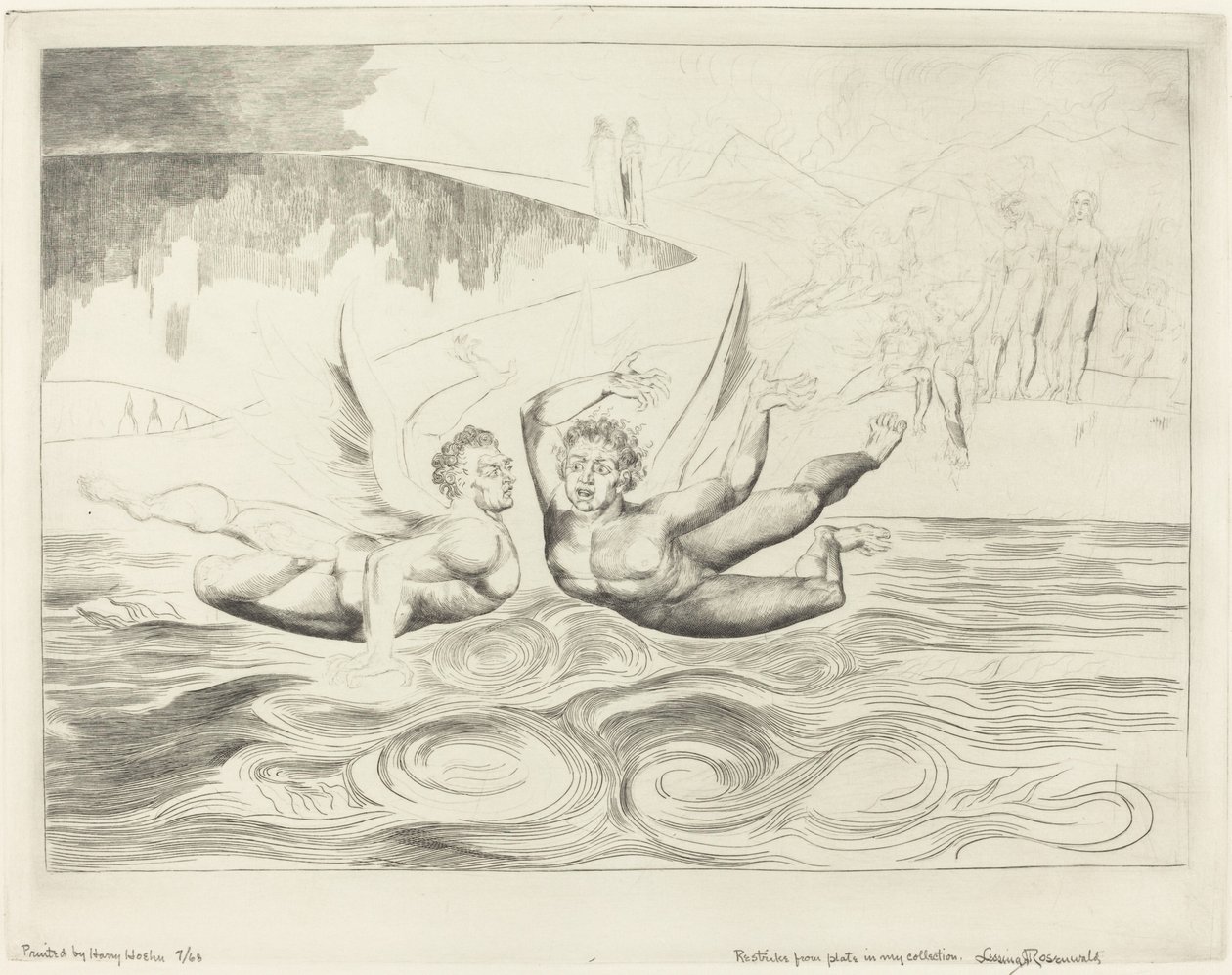 De korrupta tjänstemännens krets, Djävlarna som masar varandra, 1827. av William Blake