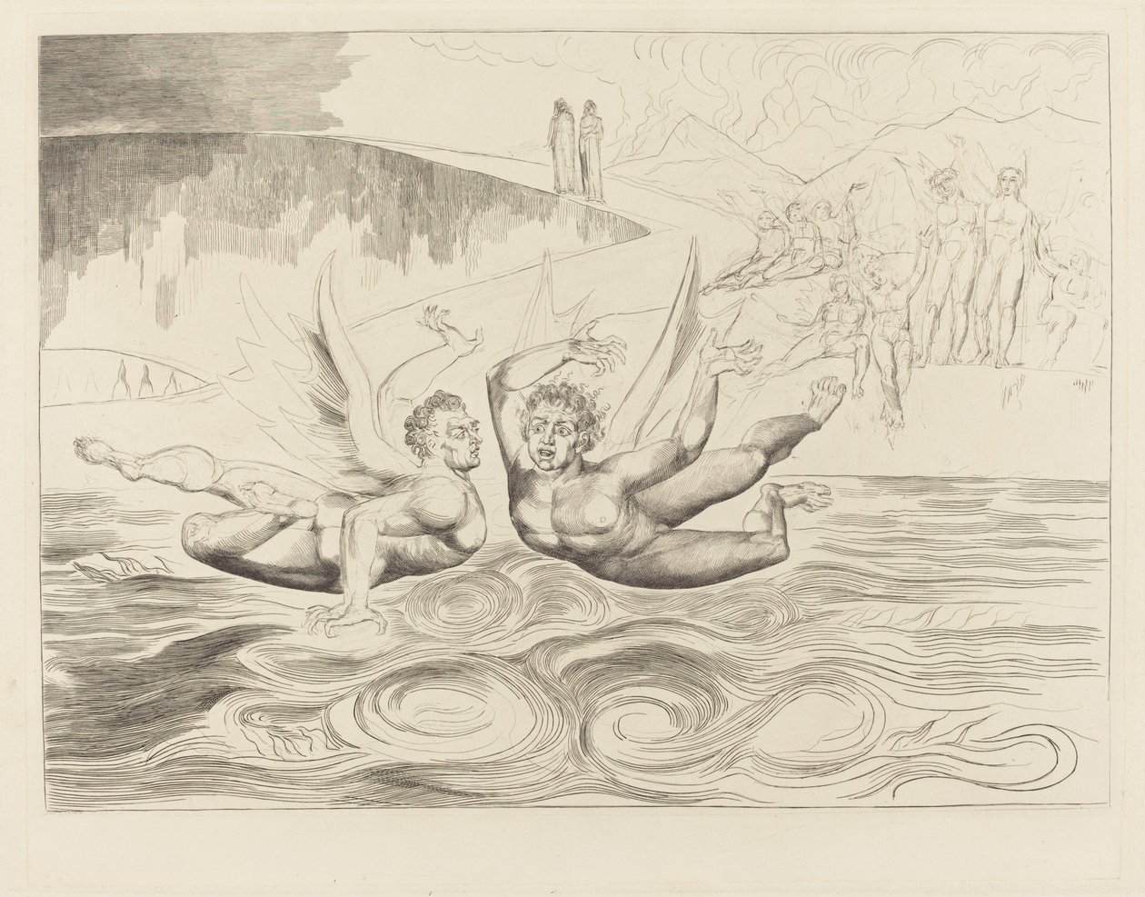 De korrupta tjänstemännens krets; djävlarna som masar varandra av William Blake