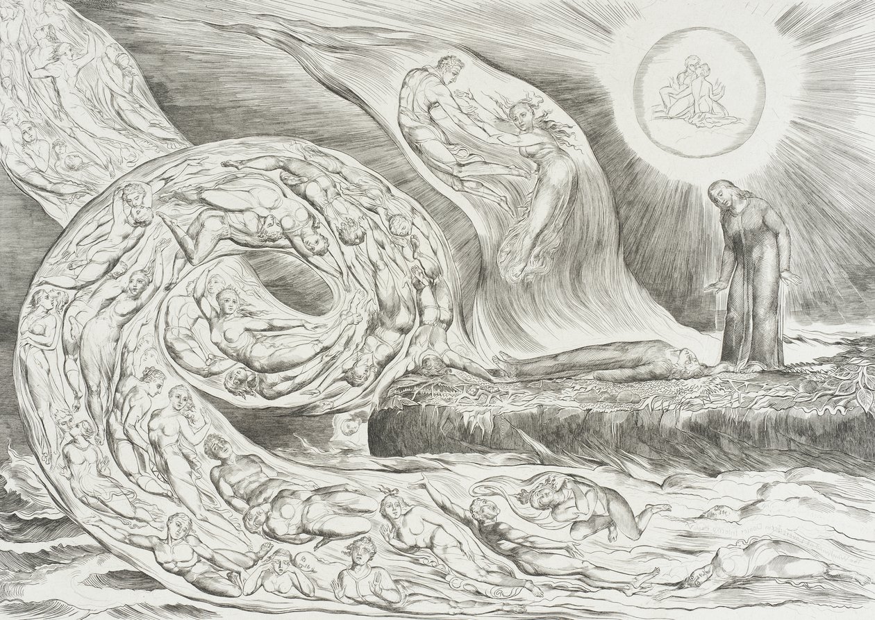 De vällustigas krets: Paolo och Francesca av William Blake