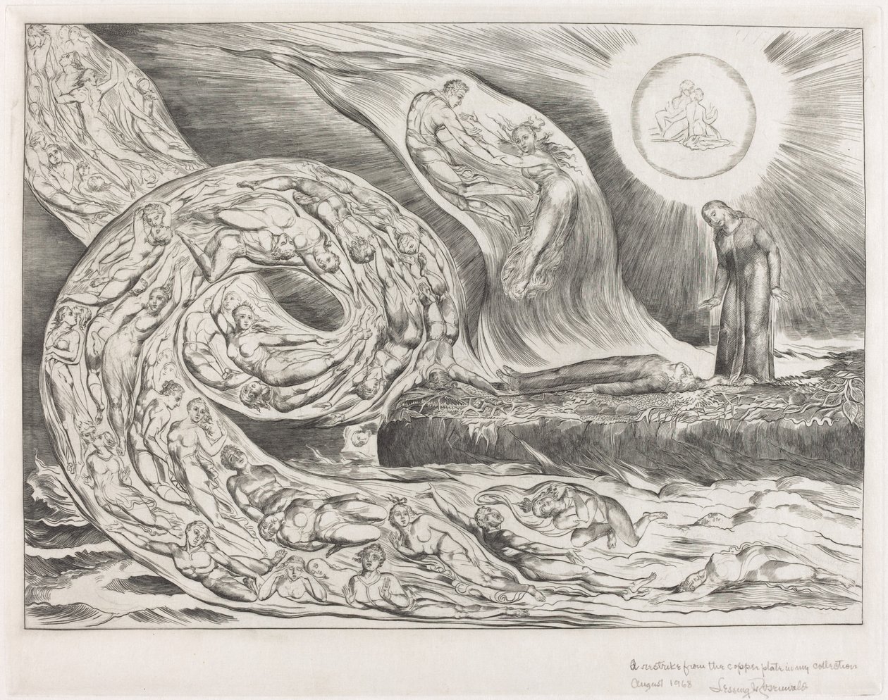 The Circle of the Lustful: Paolo och Francesca, 1827. av William Blake