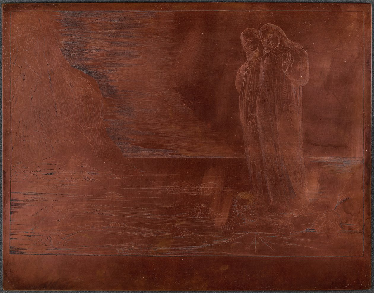 Förrädarnas krets; Dantes fot träffar Bocca degli Abbate av William Blake