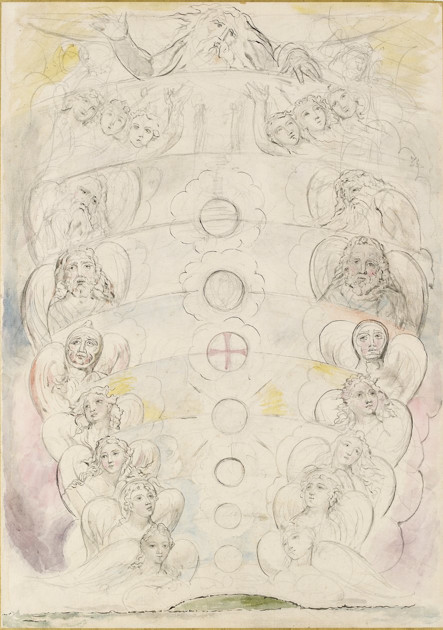 Gudomen, från vilken de nio sfärerna utgår, 1825-1827 av William Blake