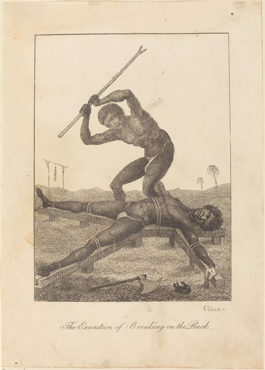 Execution of Breaking on the Rack, 1793. av William Blake