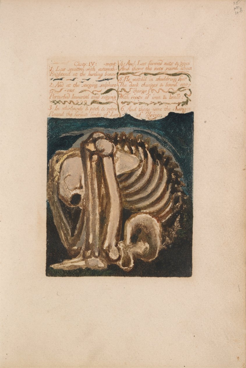 The First Book of Urizen, Plate 12, Los Smitten med häpnad ... (Bentley 8) av William Blake