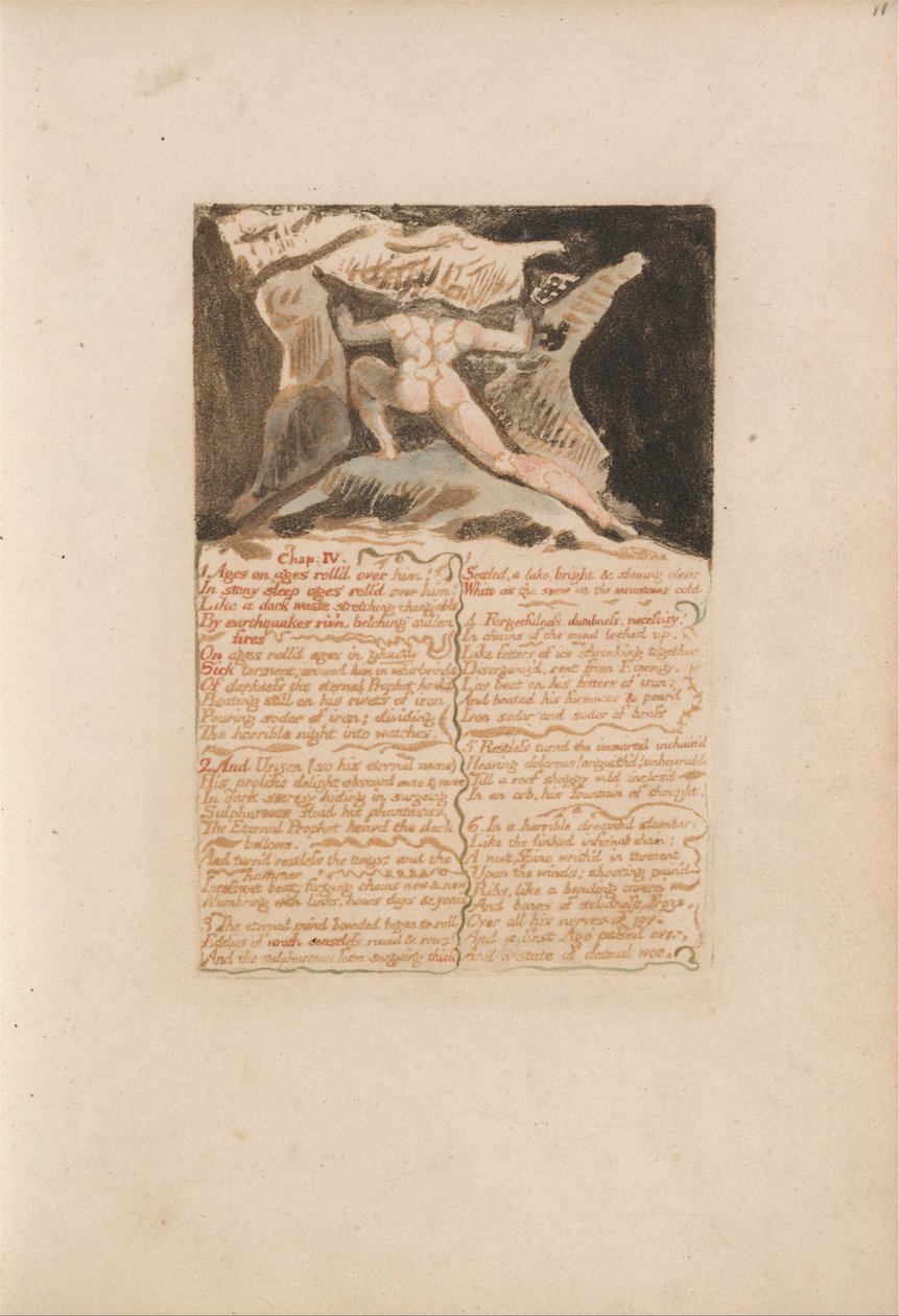Urizens första bok, plåt 13, kap: IV av William Blake