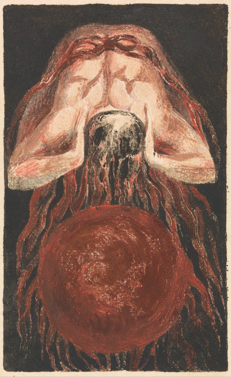 Urizens första bok, tavla 16 (Bentley 17) av William Blake
