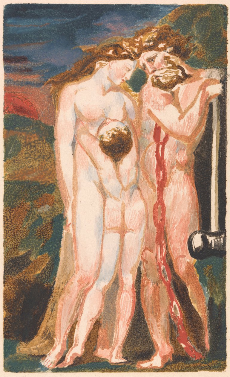 Urizens första bok, tavla 18 (Bentley 21) av William Blake
