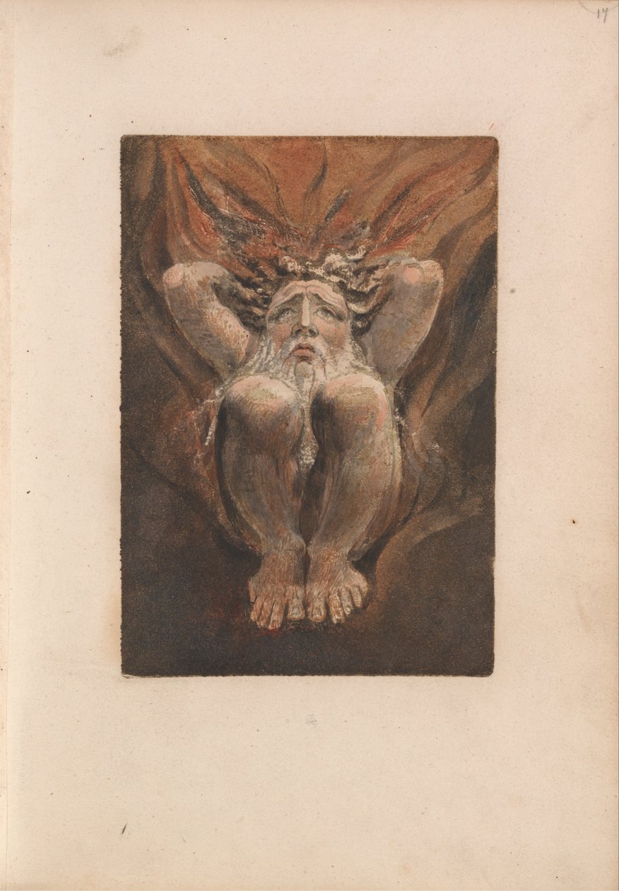 Urizens första bok, tavla 21 (Bentley 16) av William Blake