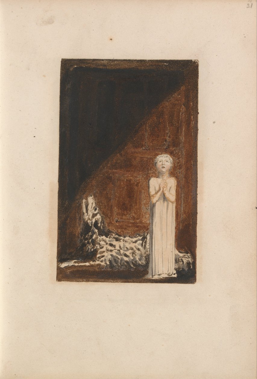 Urizens första bok, tavla 25 (Bentley 26) av William Blake