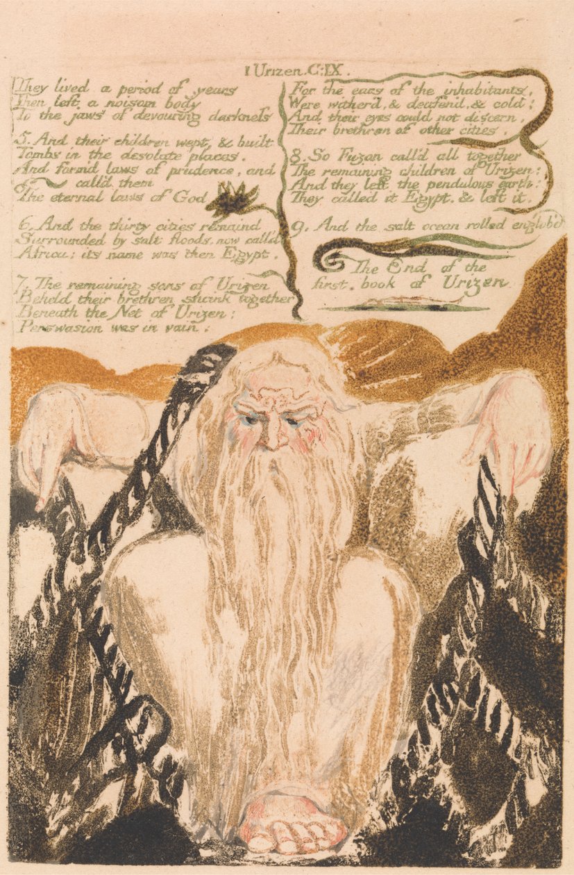 Urizens första bok, plåt 25, "De levde en period av år ...." (Bentley 28) av William Blake