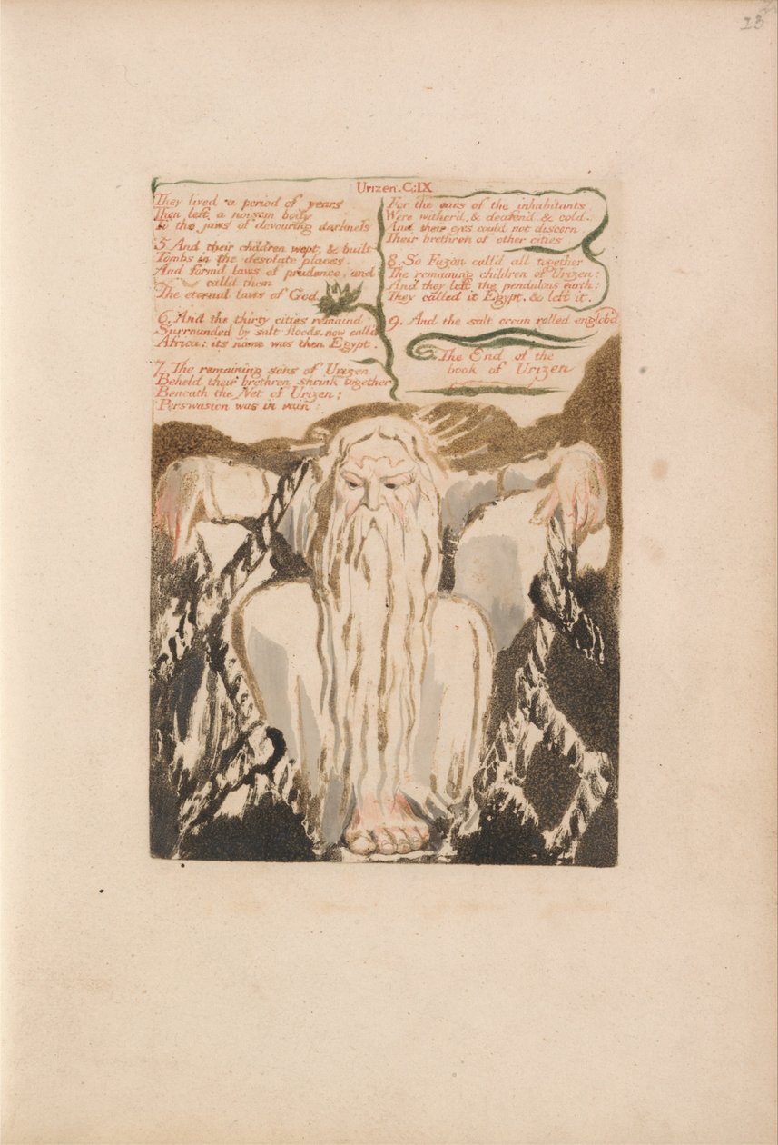 Urizens första bok, plåt 27, de levde i flera år. . . . (Bentley 28) av William Blake
