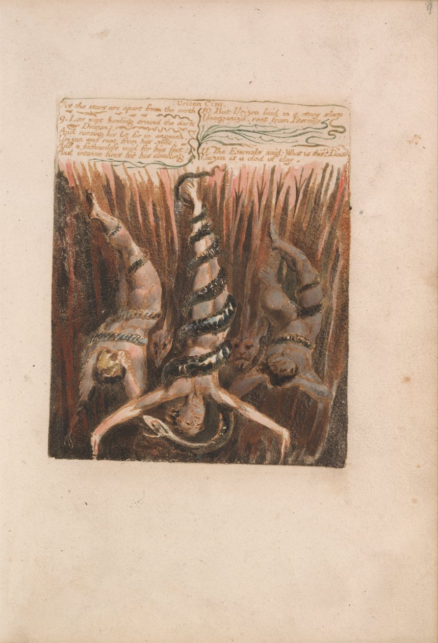 Urizens första bok, tavla 9, Som stjärnorna är borta från jorden... (Bentley 6) av William Blake